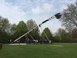 Banner Maibaum aufstellen