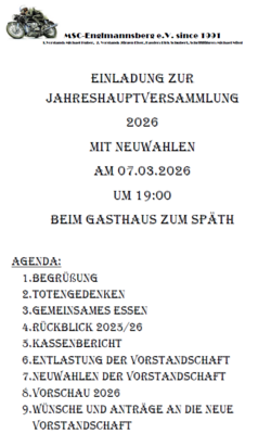 Banner Jahreshauptversammlung mit Neuwahlen 2026