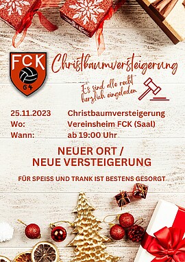 Banner Christbaumversteigerung FCK