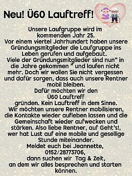 Banner Ü60 Lauftreff