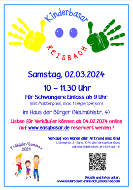 Banner Kinderbasar in Reisbach Frühjahr/Sommer